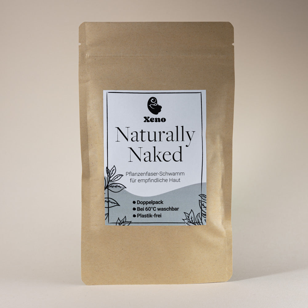 Naturally Naked - Pflanzenfaser-Schwamm für empfindliche Haut (Doppelpack)
