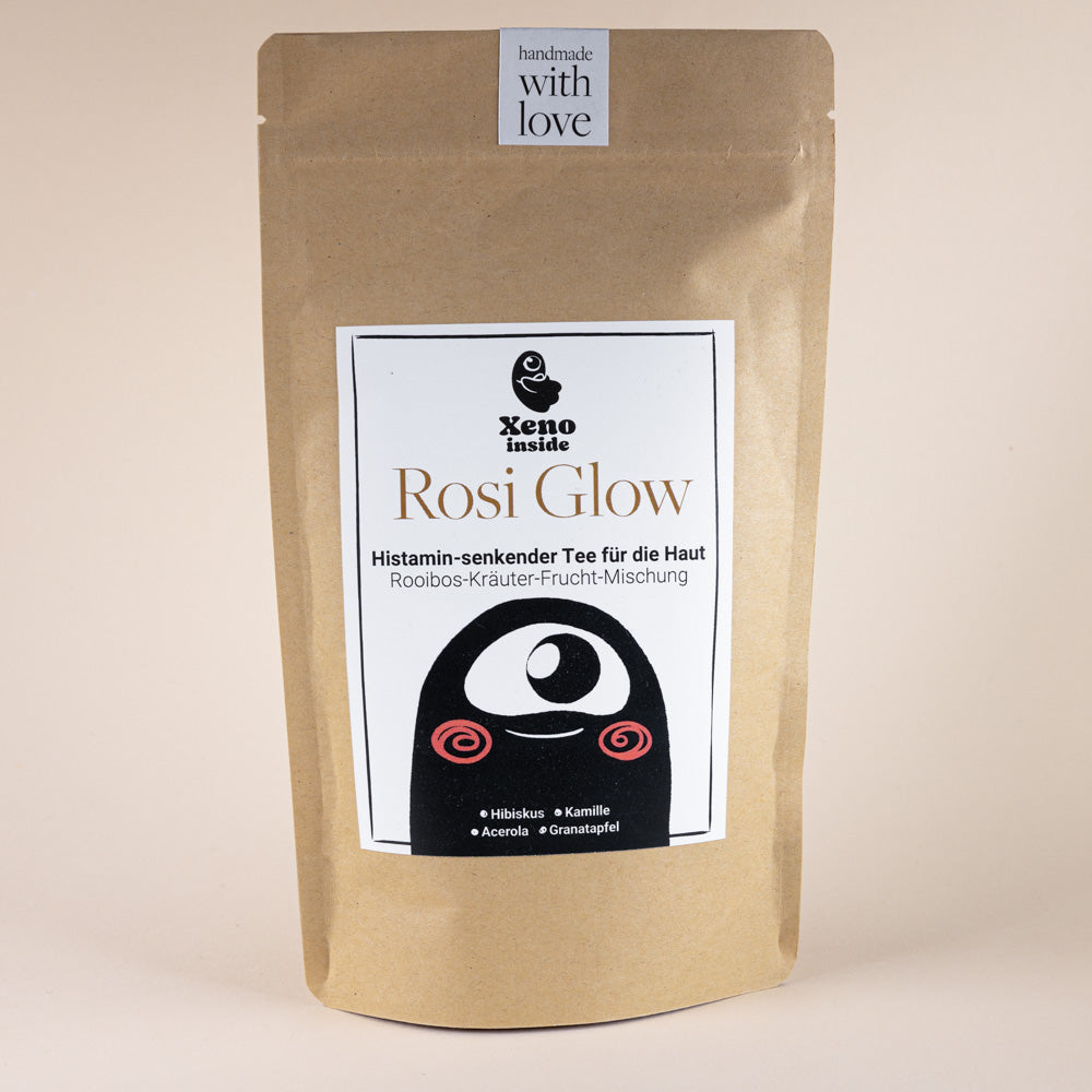 Rosi Glow - Histaminarmer Tee für die Haut Rooibos-Kräuter-Frucht-Mischung