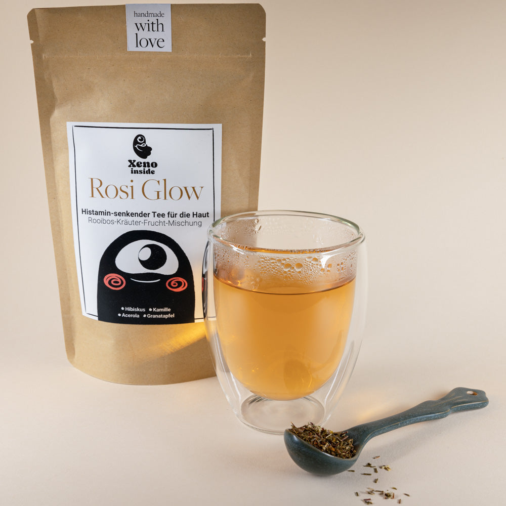 Rosi Glow - Histaminarmer Tee für die Haut Rooibos-Kräuter-Frucht-Mischung